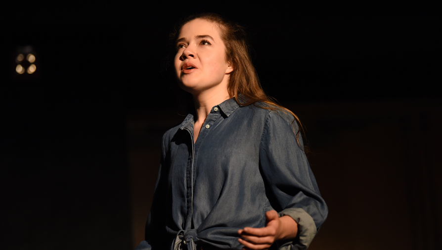 theatre student looking up