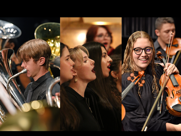 music students performing